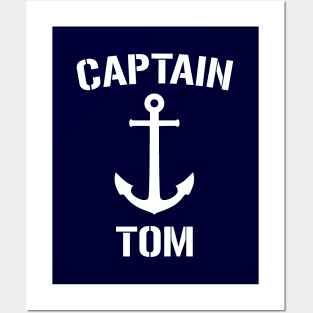 Nautical Captain Tom Personalized Boat Anchor Posters and Art